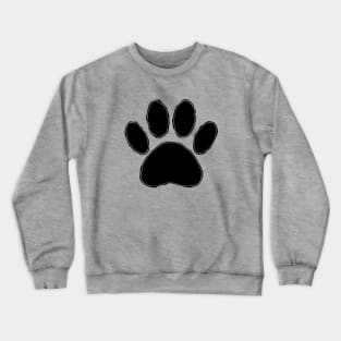 Dog Paw Drawing In Black Crewneck Sweatshirt
